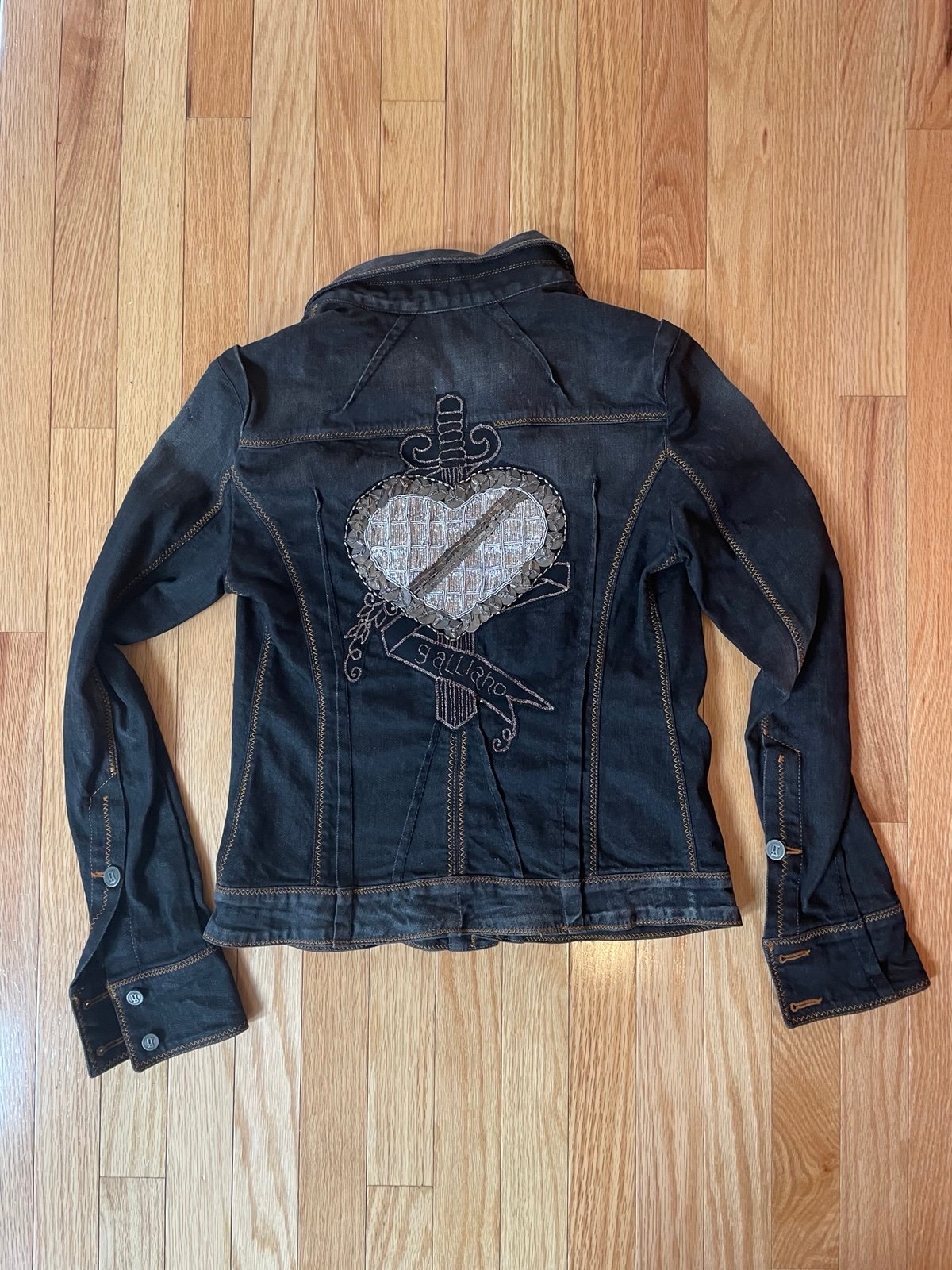 RARE Galliano Jean Jacket with beading 26/40