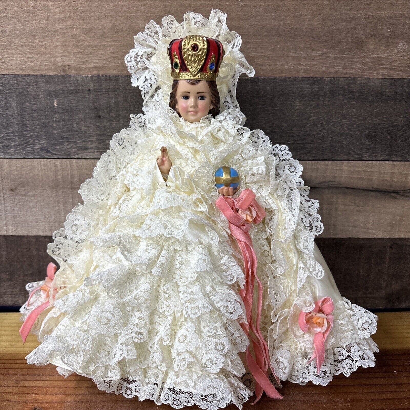 Vtg Infant of Prague Columbia Statuary Italy Art 14.75 tall Catholic Religion