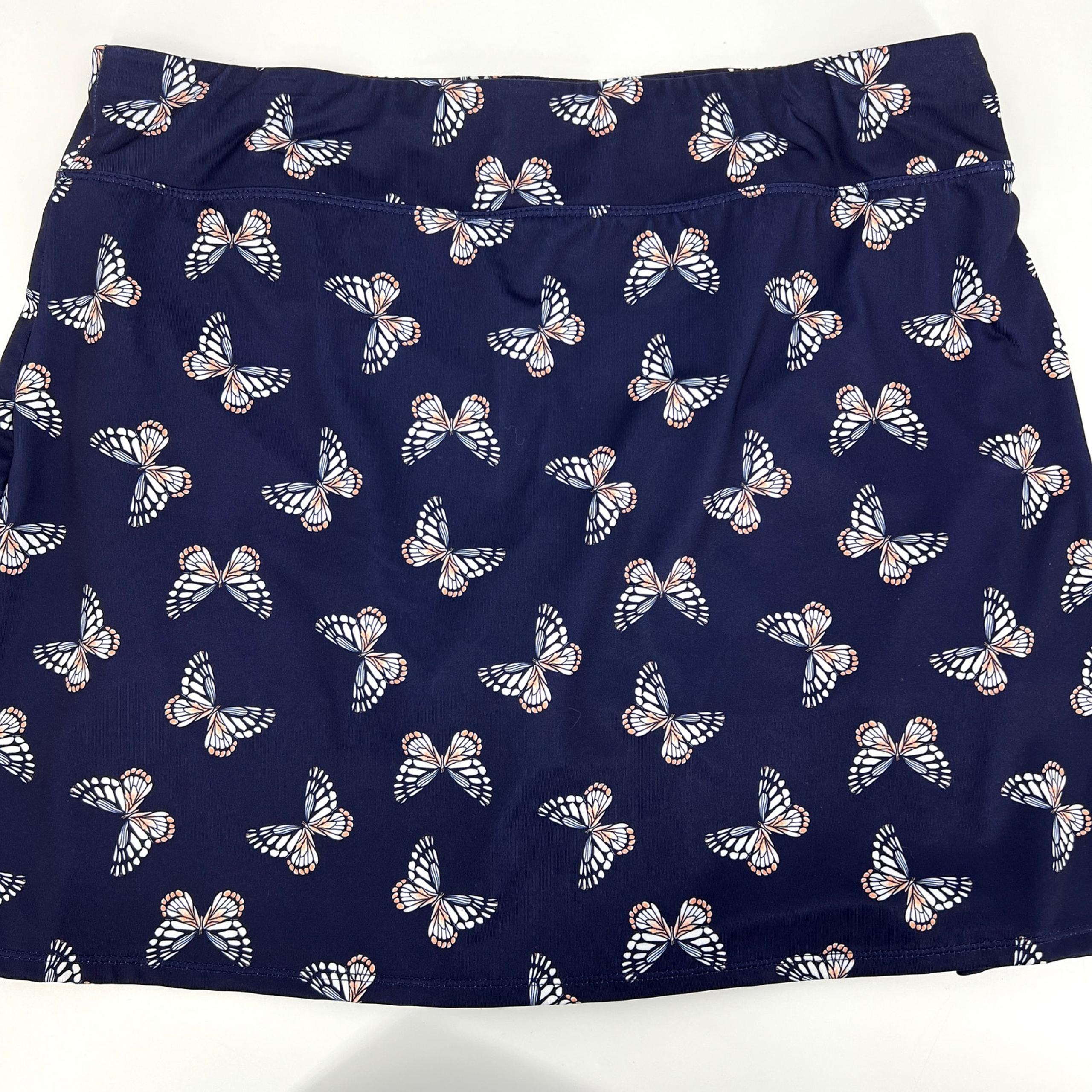 Coral Bay Golf Navy Butterfly Skort with Built in Shorts Size L