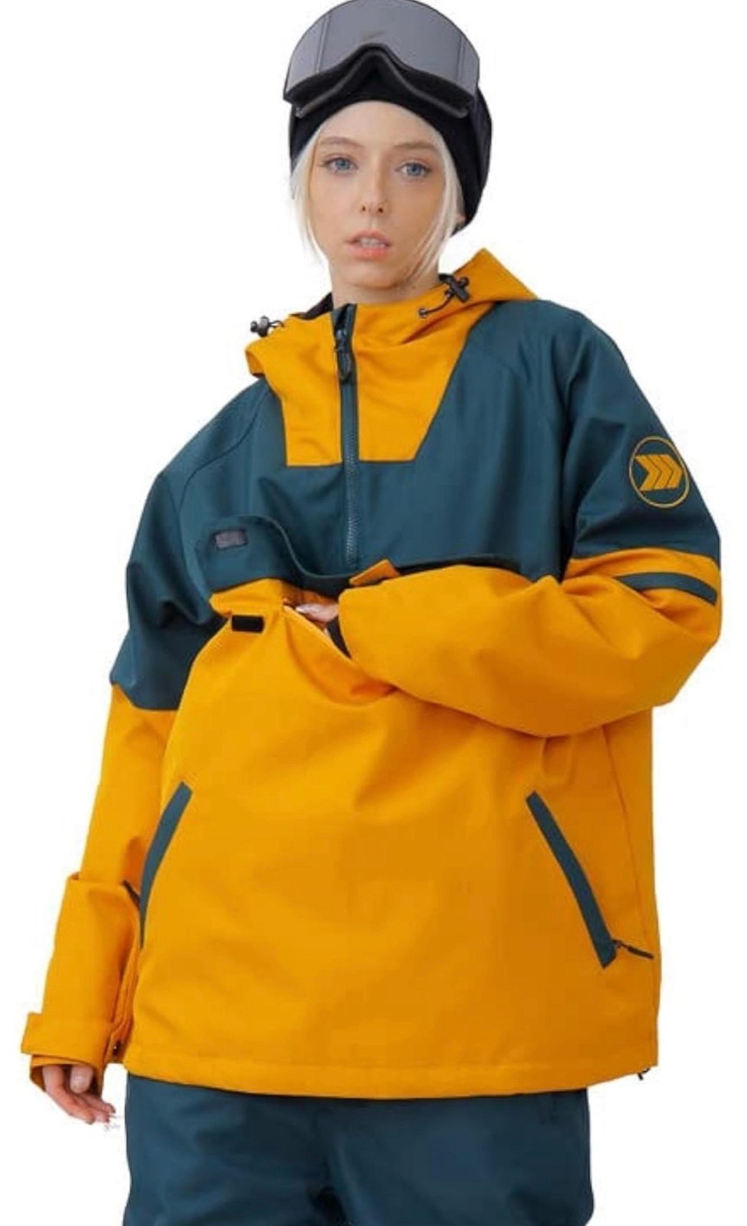 SNOWVERB Women's Men's Waterproof Raincoat Windproof Snowboarding Coat With Hood