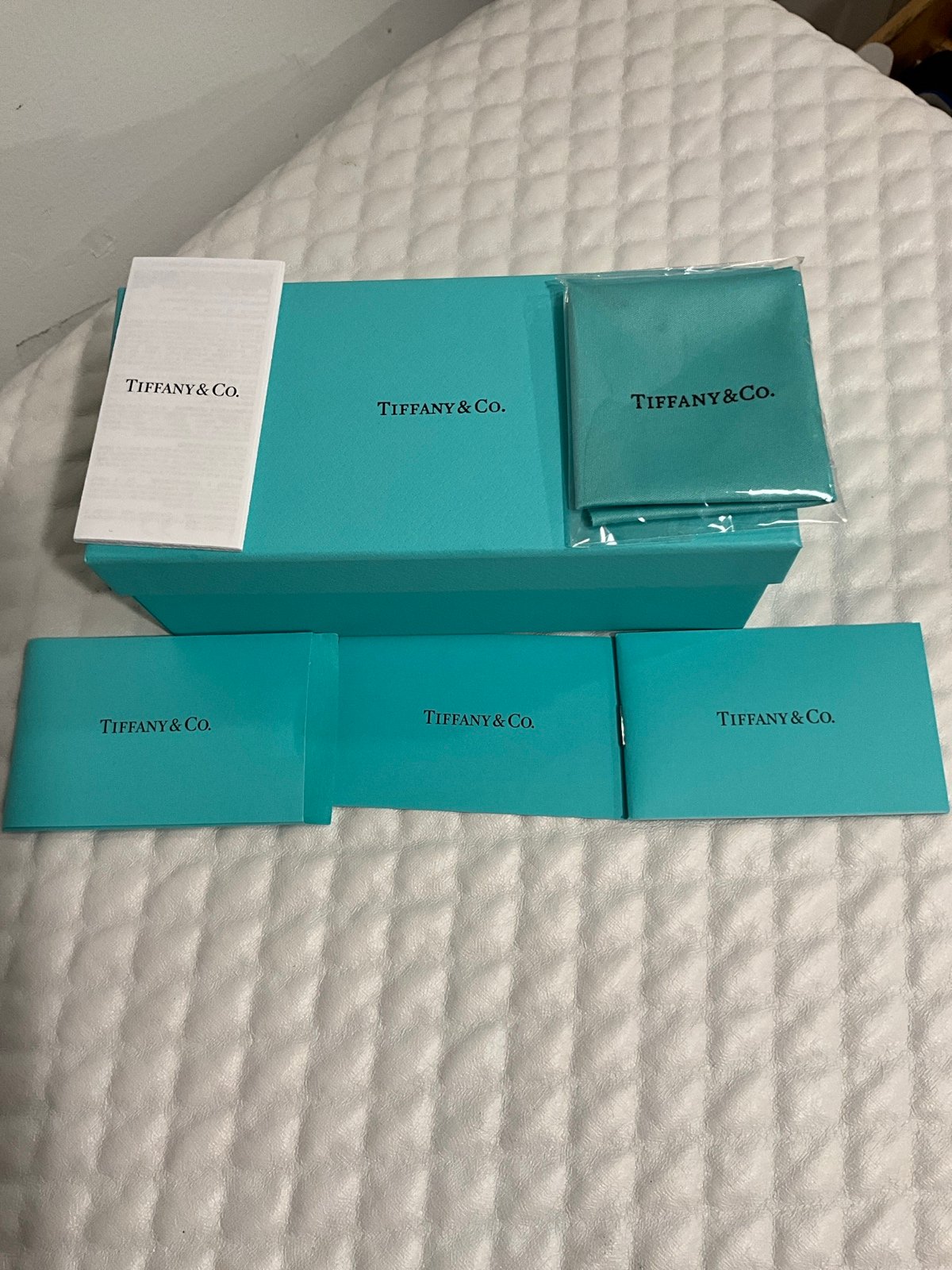 Empty Tiffany & Co. Box with Booklet and Cleaning Cloth
