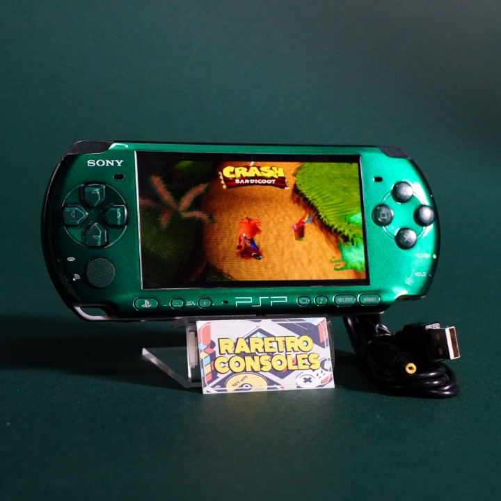 Spirited Green Sony PlayStation PSP 3000 with 32GB SD, 50+ Games & Charger