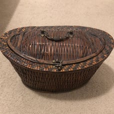 Vintage Asian wooden basket.