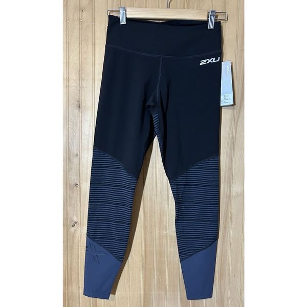 2XU Mild Compression Support Women's Medium Colour Block Tight WA5389b BLK/OSS
