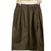 VTG C. Marie Leathers Black Leather Pleated Midi Skirt Size 10