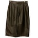 VTG C. Marie Leathers Black Leather Pleated Midi Skirt Size 10