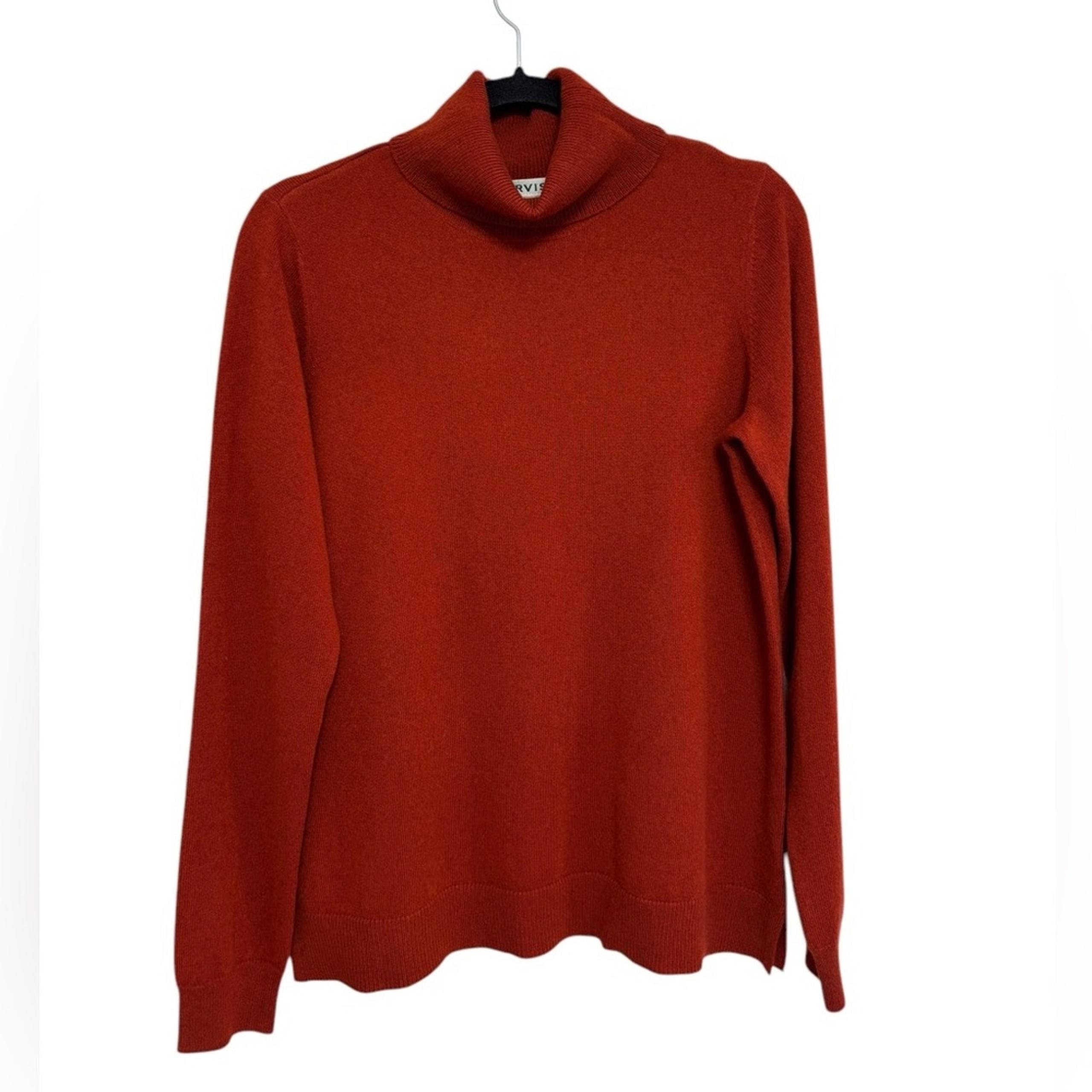 Orvis Women’s Classic Cashmere Turtleneck Sweater in Orangey Red - Size M