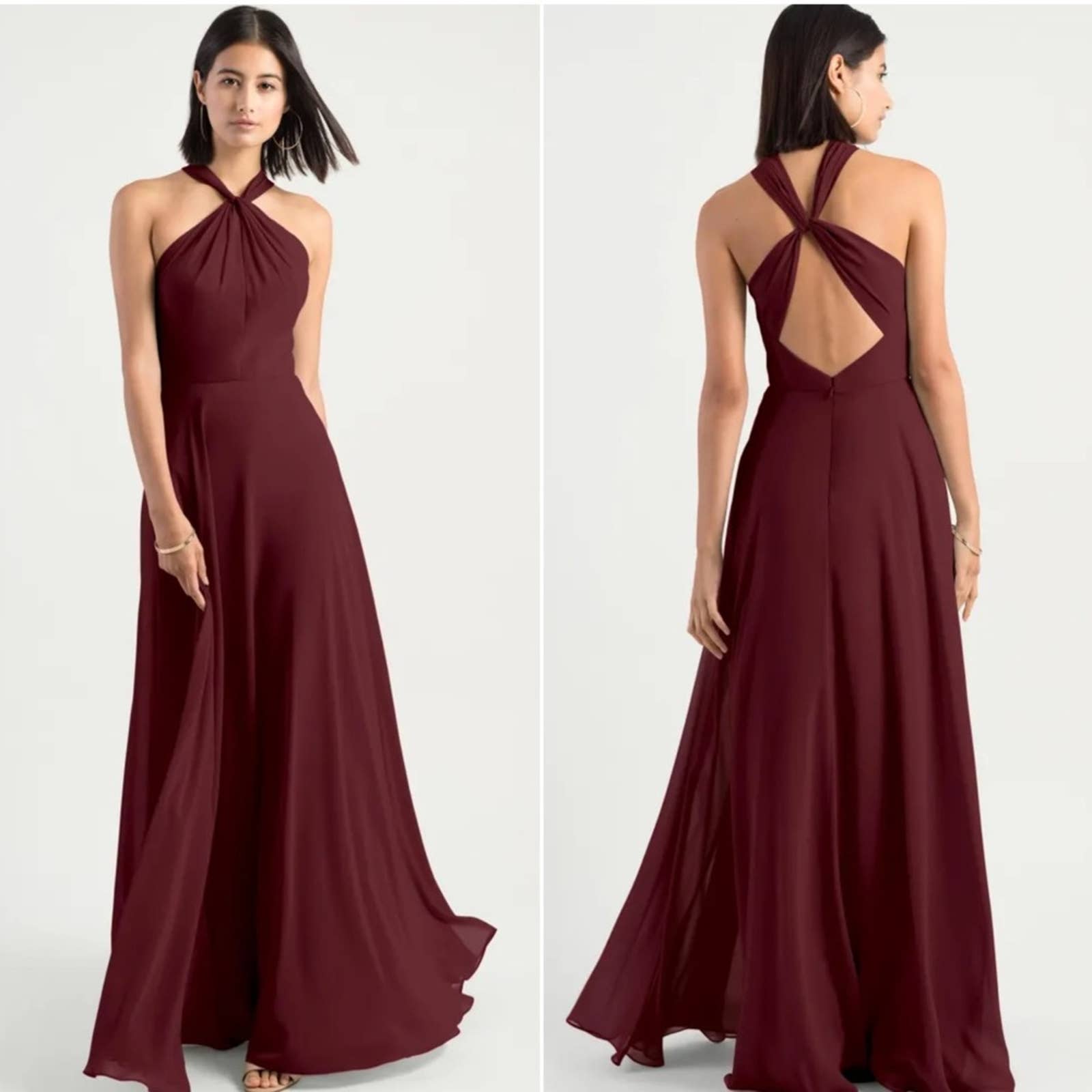 Jenny Yoo Halle Halter Neck Maxi Bridesmaid Dress Size 0 Dresses