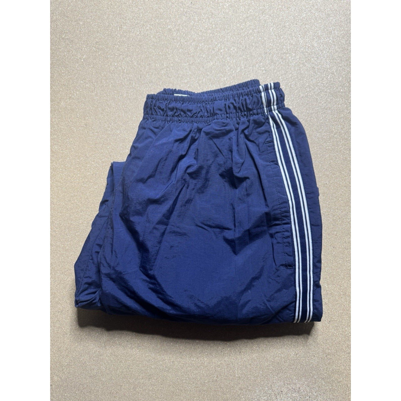 Vintage Reebok Track Pants Men's Large Blue Ankle Zips Lined Y2K Embroided