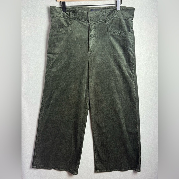 Anthropologie Paige Sutton Ultra High-Rise Corduroy Pants Olive Green Size 31