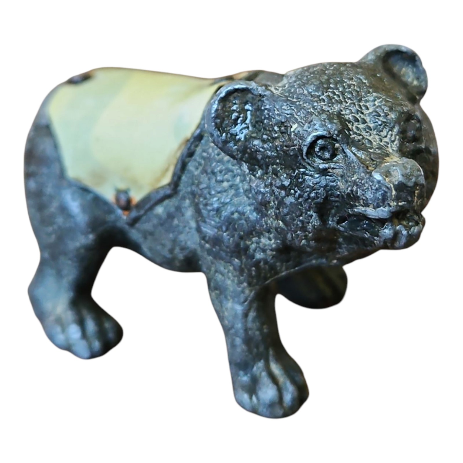1904 St. Louis State Fair Cast Iron Bear Advertisement Souvenir Antique Figurine