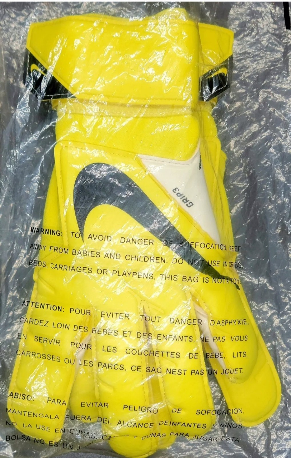 Nike GK Vapor Grip3 Goalkeeper Gloves Yellow/Black Sz 11 CN5651-765 NWT