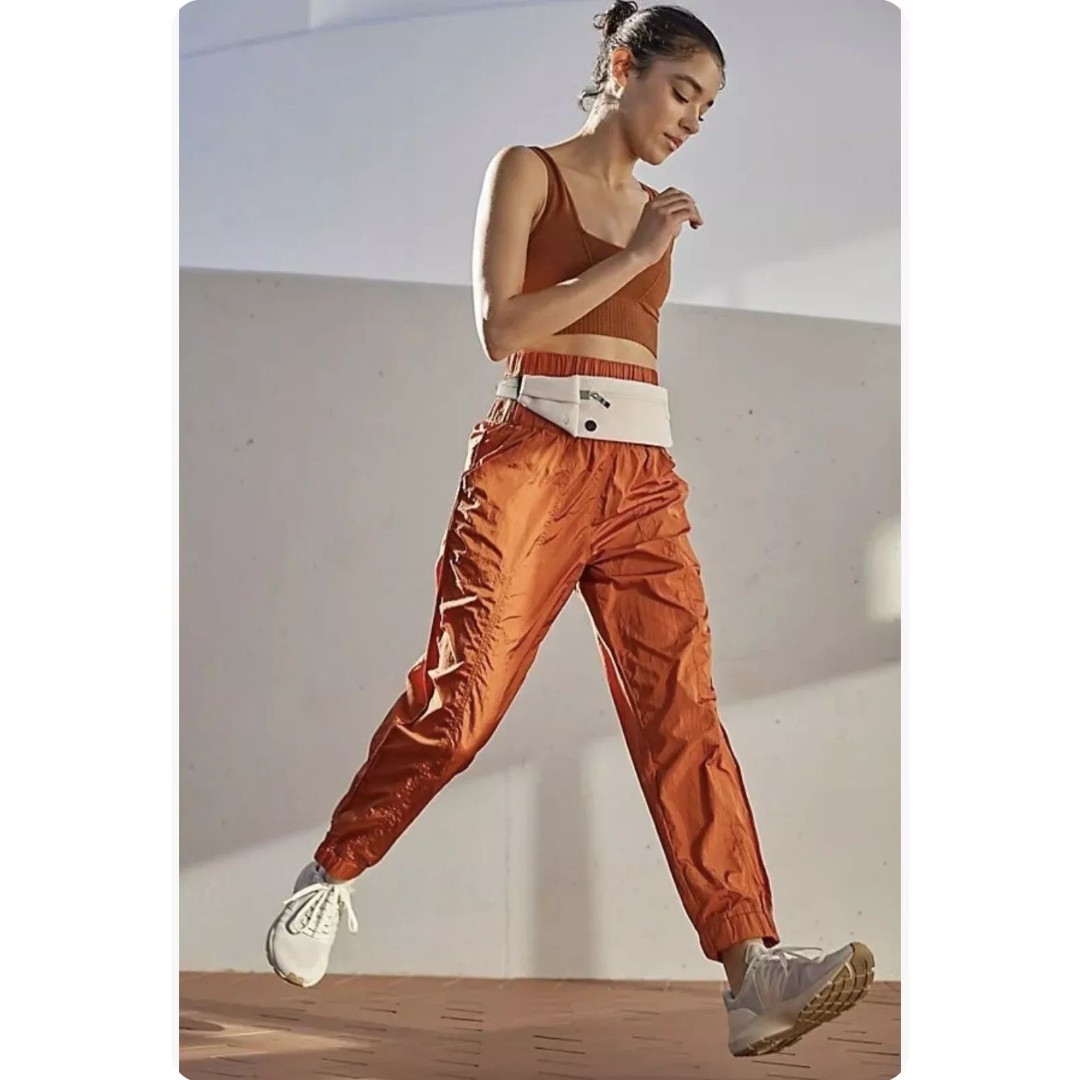 Free People Pants Orange The Way Home Joggers Slim Relaxed Fit High Rise Small