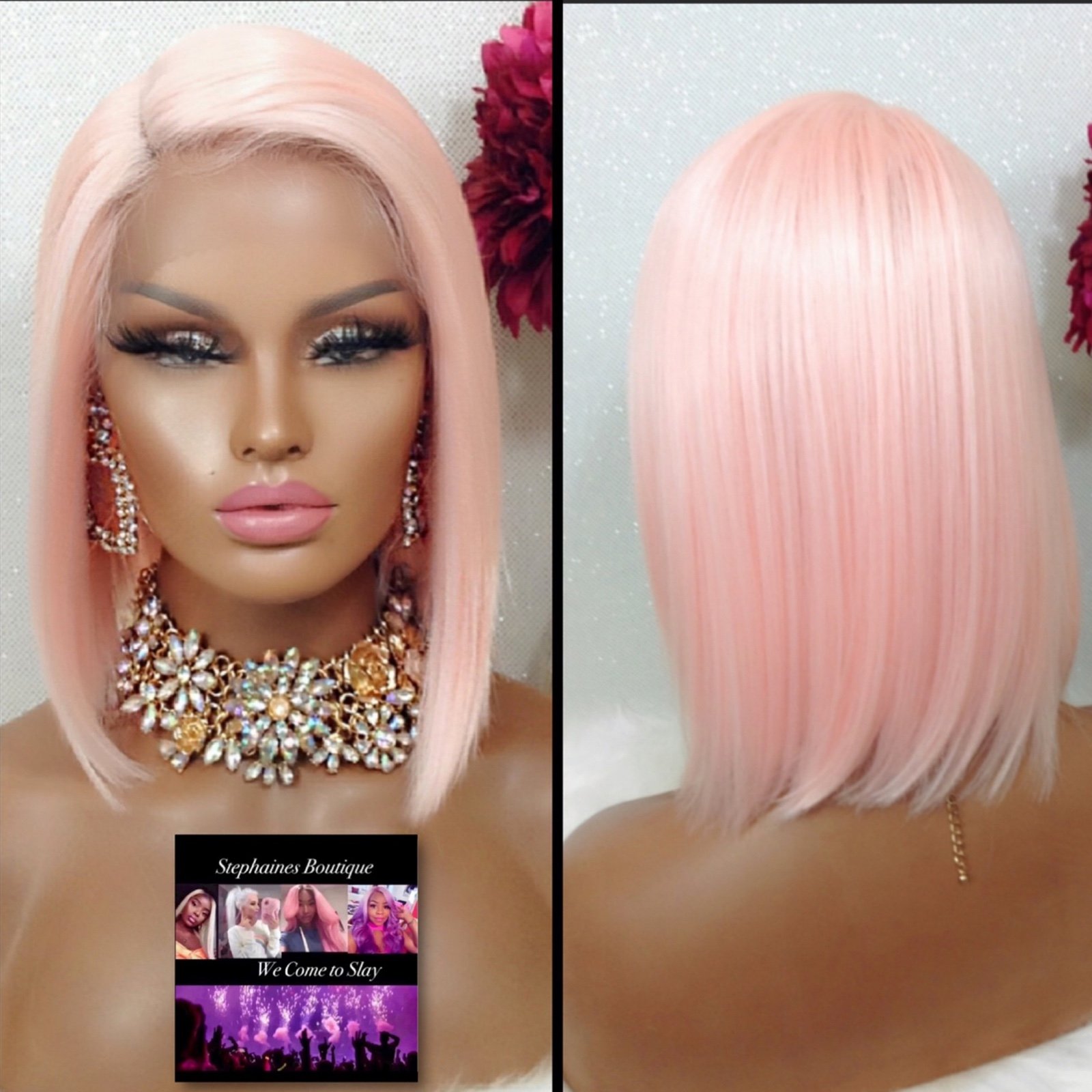 Human Hair Blended lace front wig