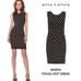 Alice + Olivia Marta sleeveless polka dot bodycon knit mini dress black L Large
