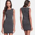 Alice + Olivia Marta sleeveless polka dot bodycon knit mini dress black L Large
