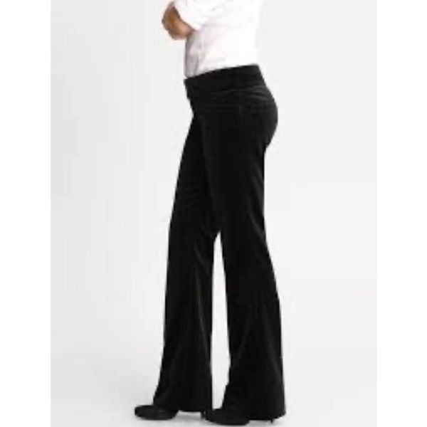 Banana Republic Womens Midrise The Sloan Fit Bootcut Velvet Pants Black Size 6