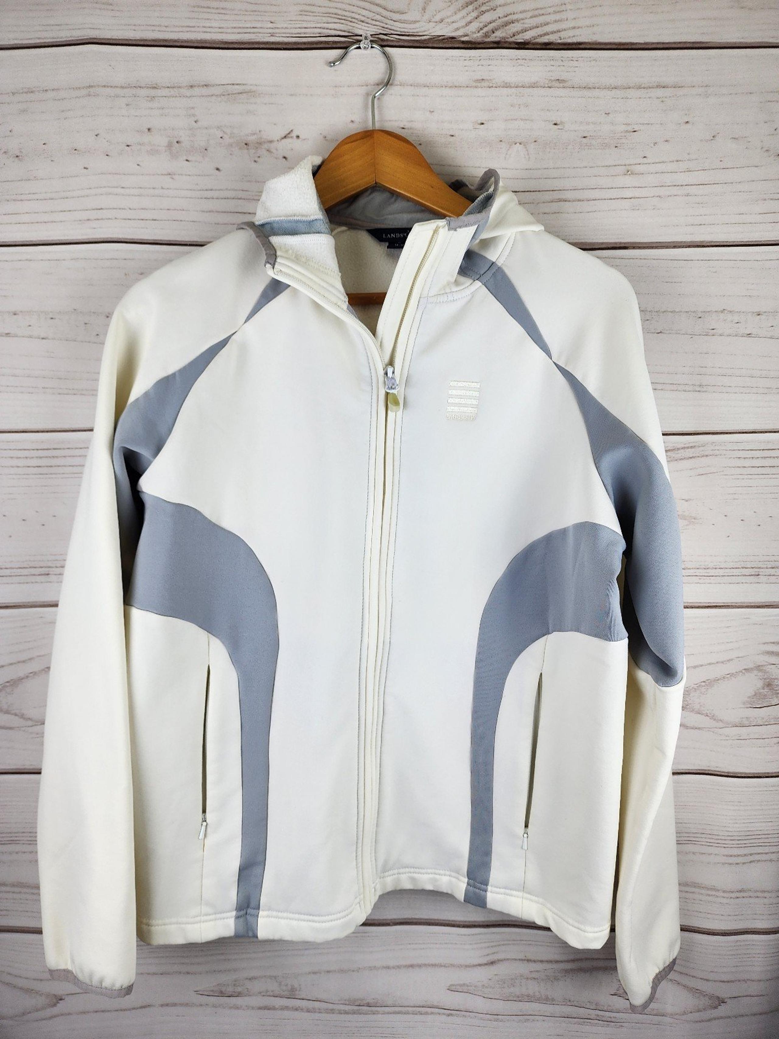 Lands End Women's Zip-Up Jacket with Hood Large 14-16