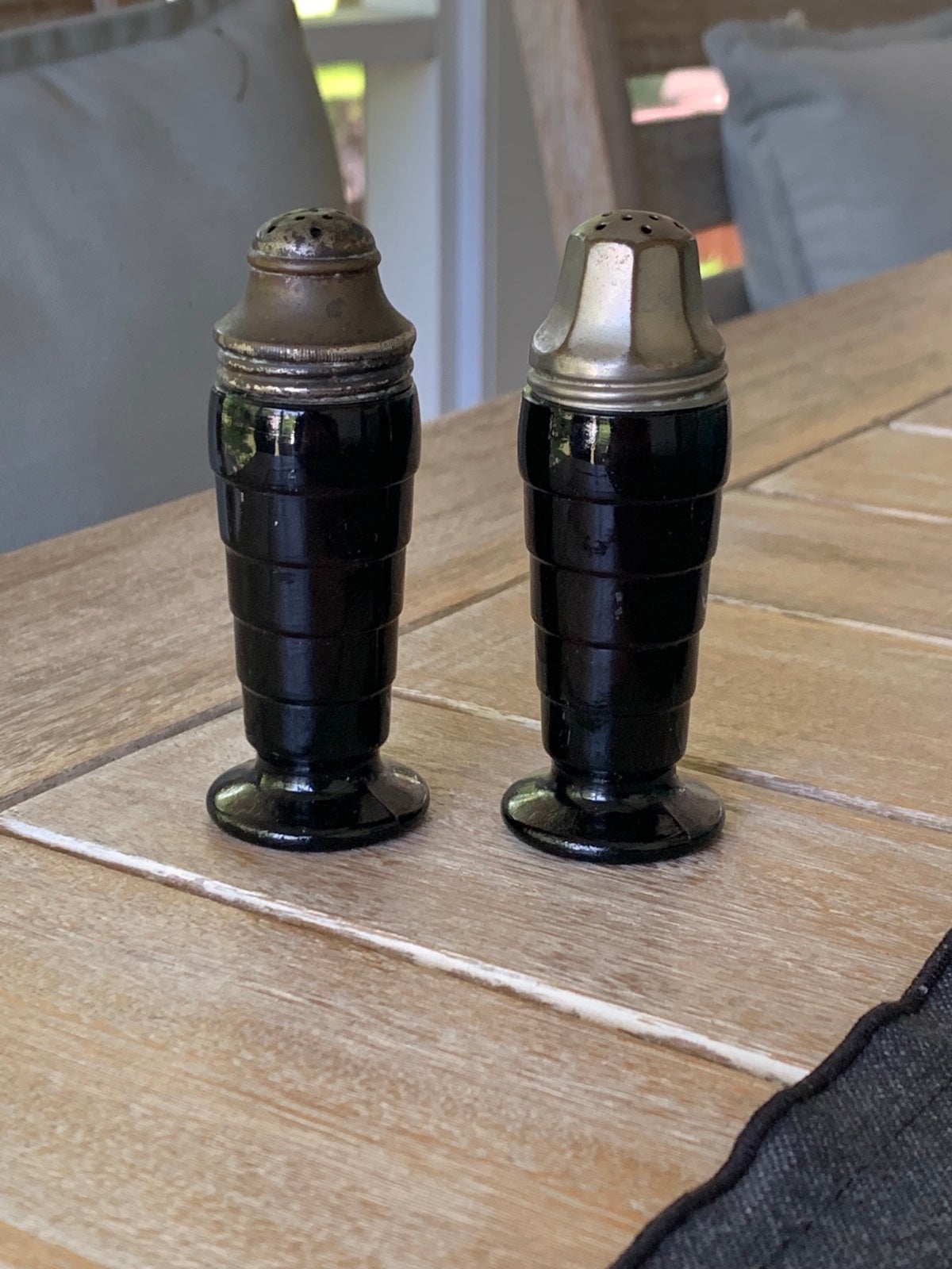 Vintage Deep Purple Glass Moderntone Salt and Pepper Shakers, RARE COLOR