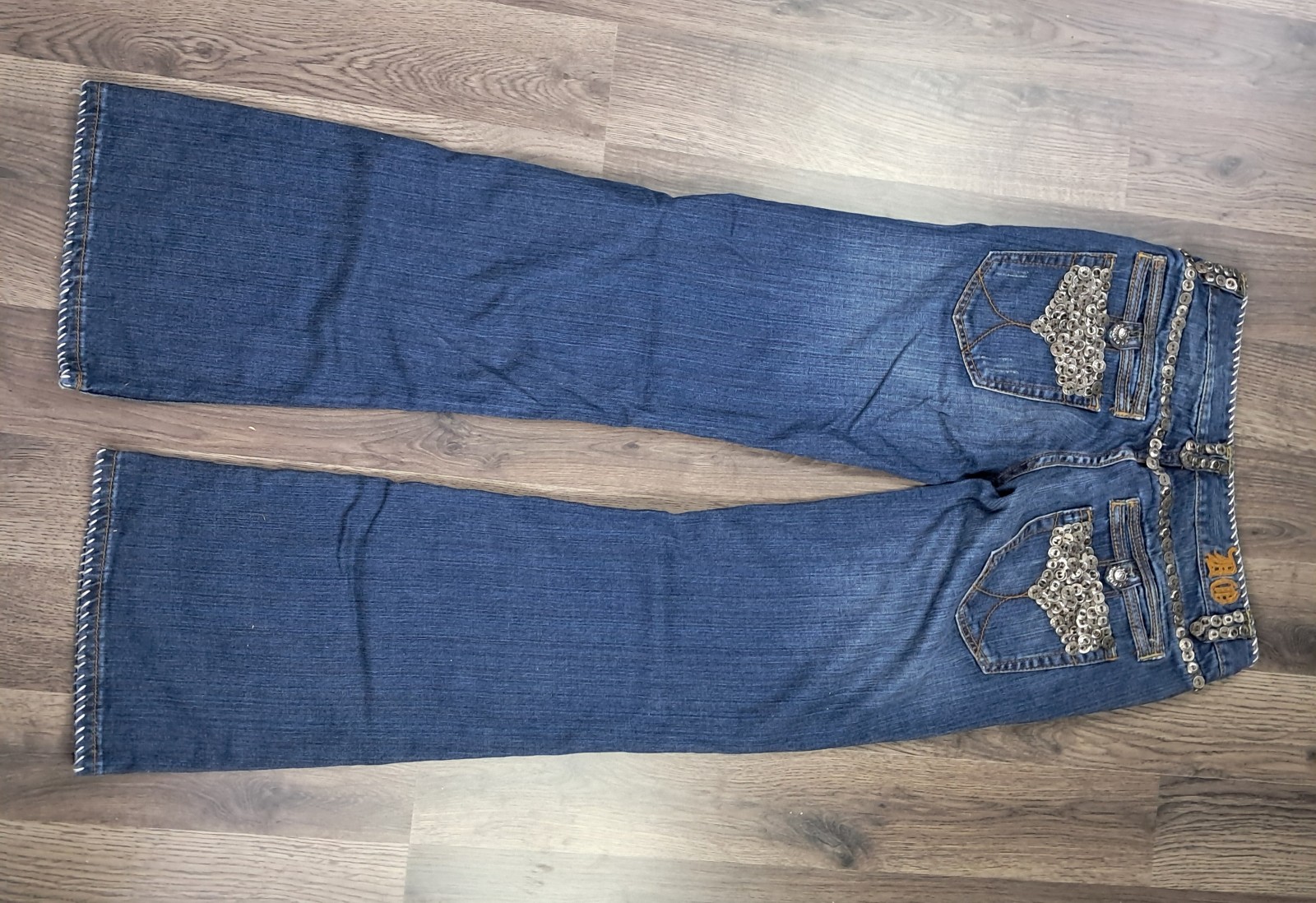 Do Denim Y2K Embellished Heavy Studded Flare Jeans Women's Size 29