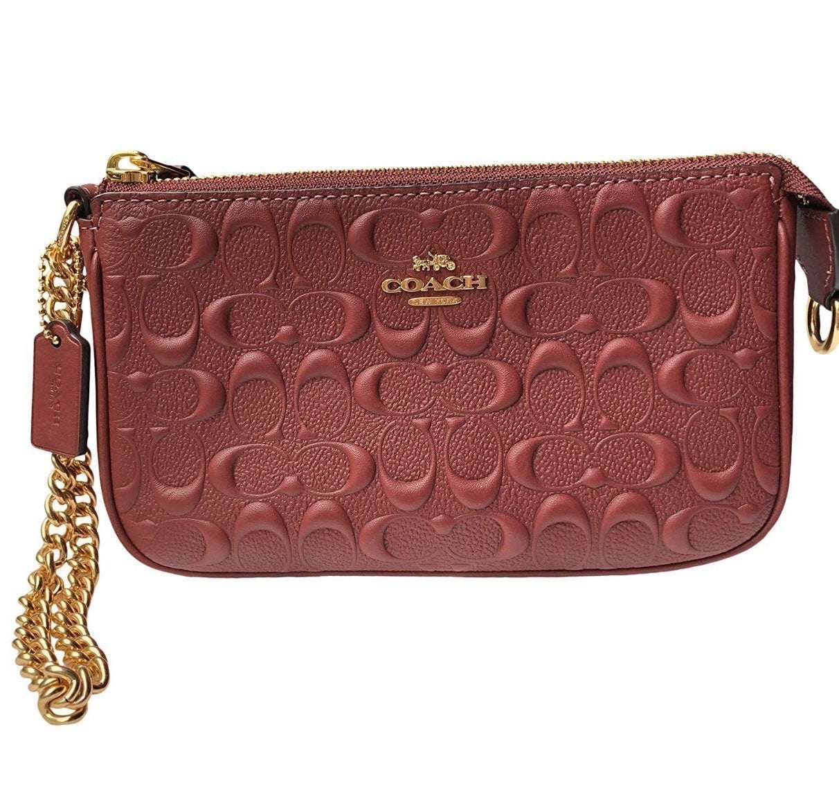 Coach Signature Leather Large Wristlet N