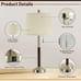 Table Lamps for Nightstand Set of 2, Modern Bedside Lamps with USB Ports and Out
