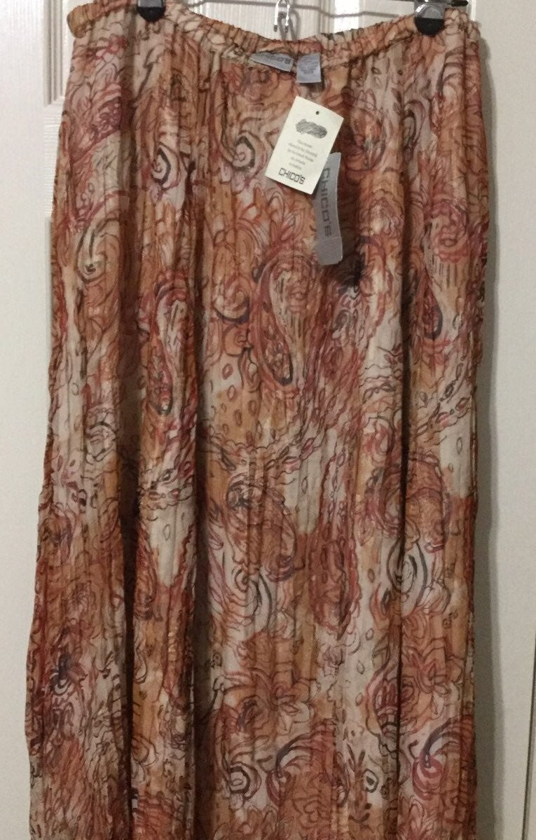 Chico's Tribal Foil Kulie Skirt Size 3