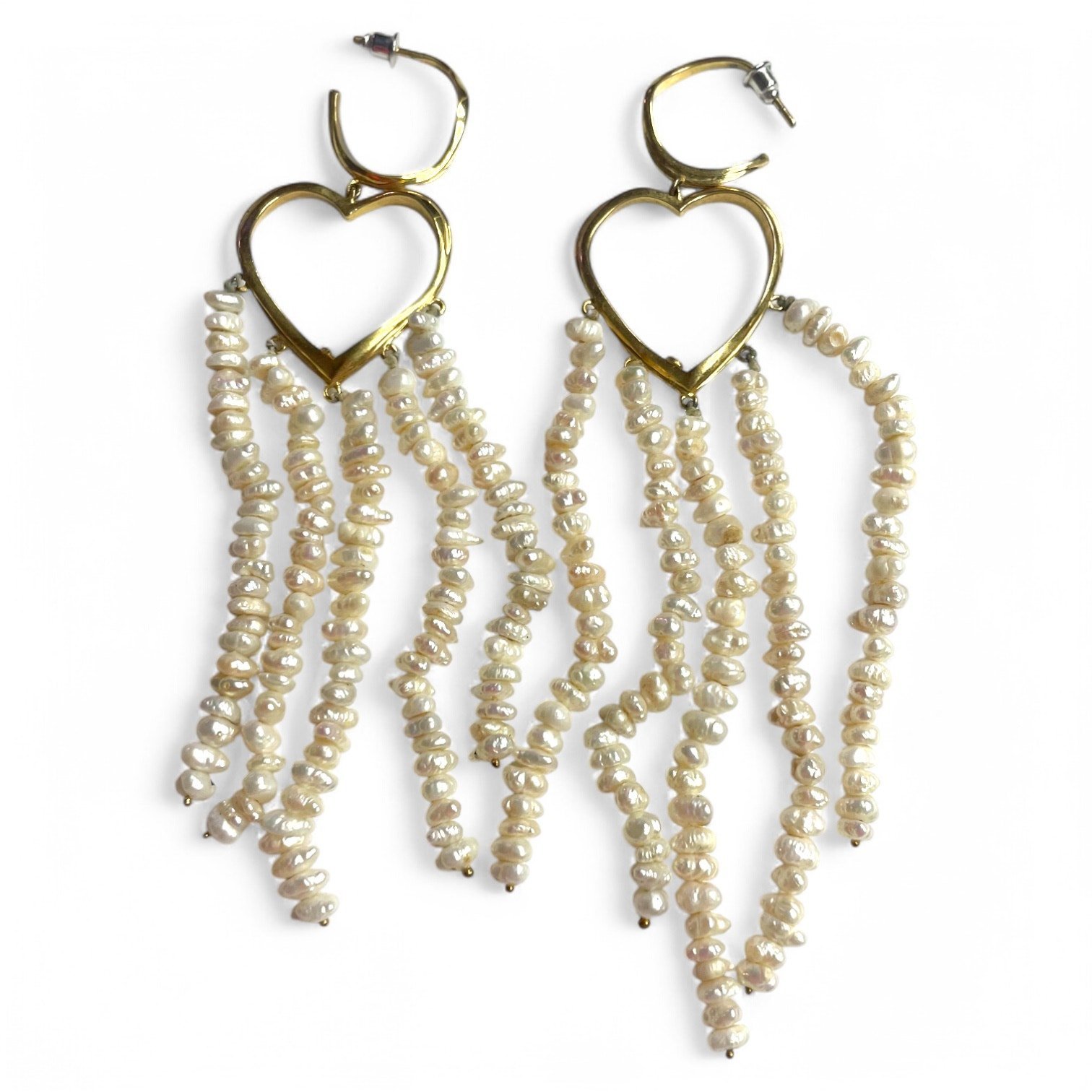 Joanna Laura Constantine 278 Heart Feminine Waves Earrings Dangle Pearl