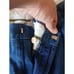 Orvis Mens Pants Blue Denim Stretch Comfort Waist Cotton Spandex Preppy Sz 34 W