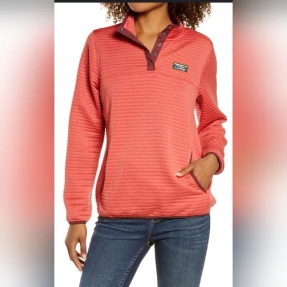 L.L.BEAN Airlight Knit Pullover In Desert Rose Heather sz S