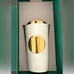 New Starbucks 2015 Gold Dot Collection 10 Oz Textured Ceramic Double Wall Mug