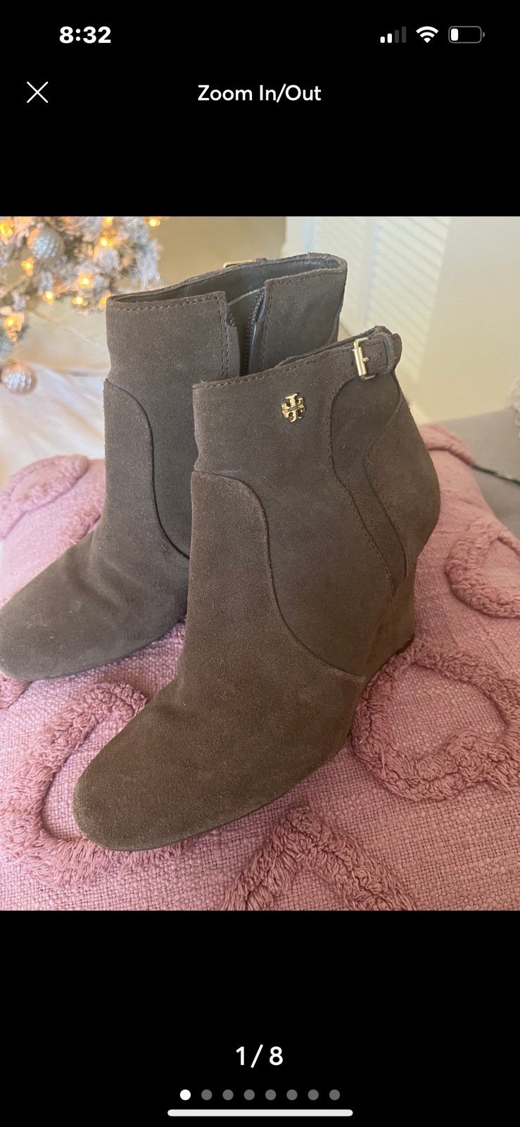 Tory Burch Milan Suede Wedge Bootie Size 7.5