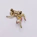 Vintage Pink & Green Gold Dancer Brooch Pin, Salsa, Flamenco, Dance Competitions