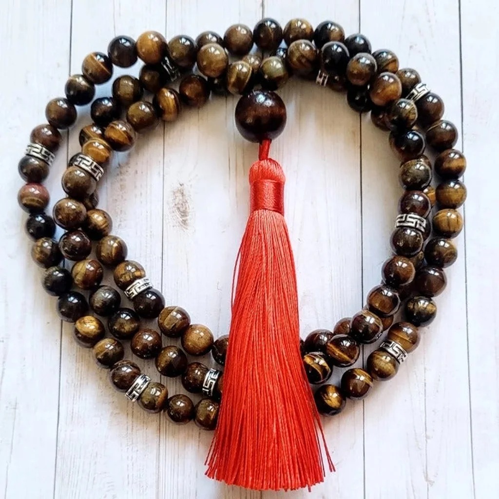108 Tiger's Eye Mala Necklace