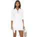 L'Academie August Shirt Dress in White Stripe SZ L
