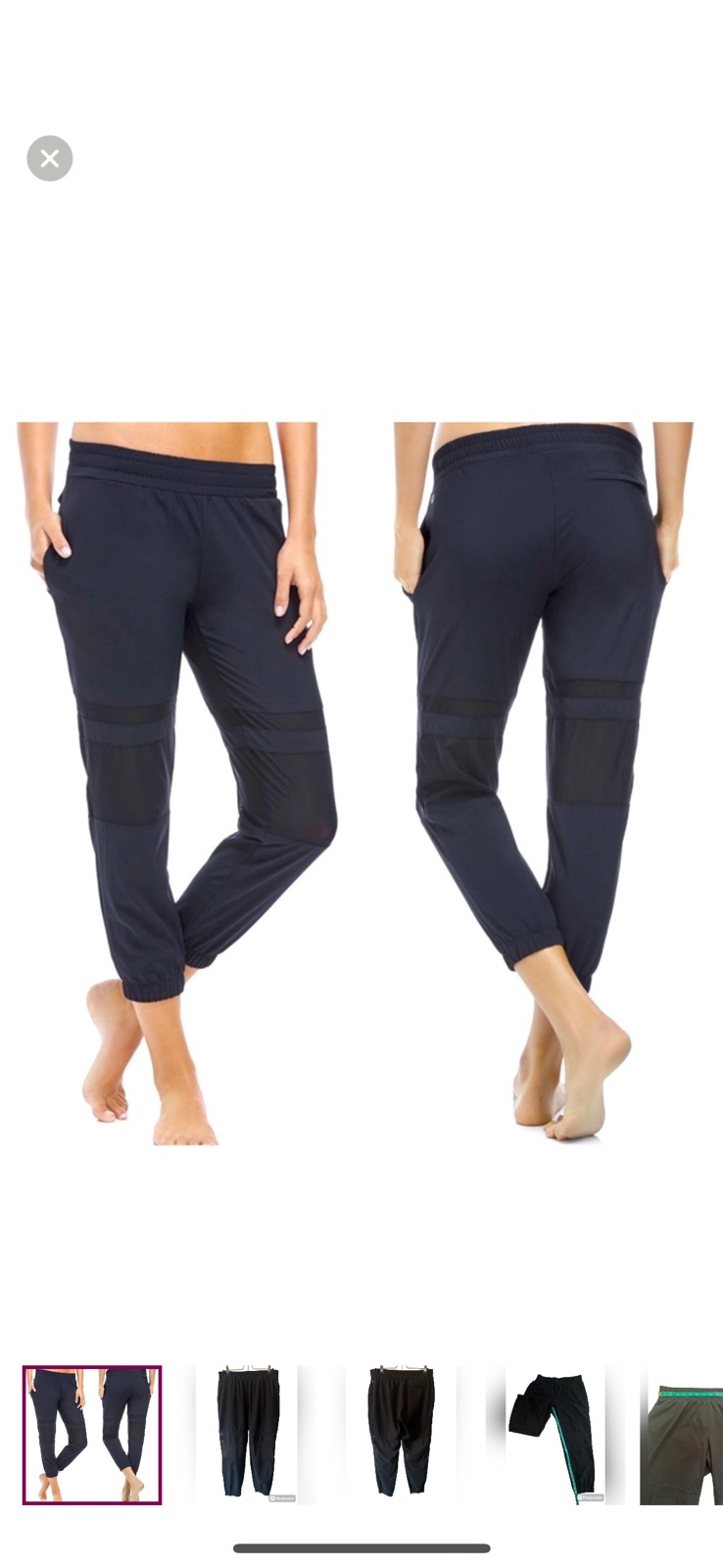 Fabletics Black Brighton Jogger Pull On Mesh Knee Athletic Pants Large