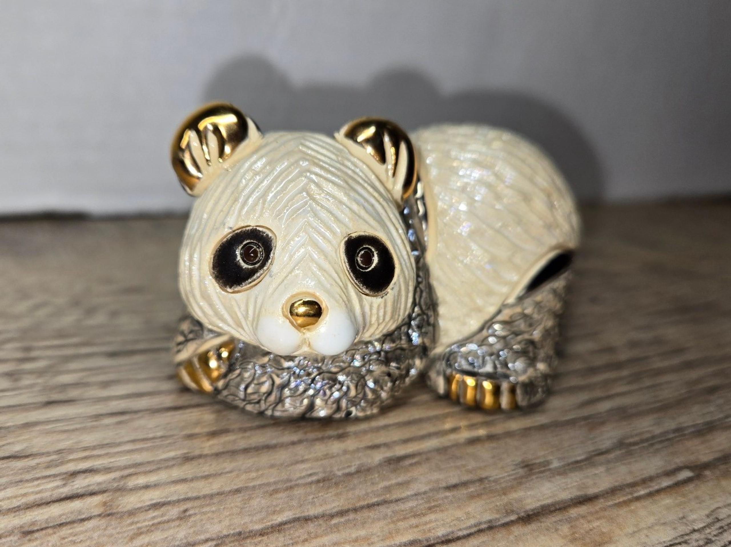 Baby Panda Bear De Rosa Rinconada Retired Figurine