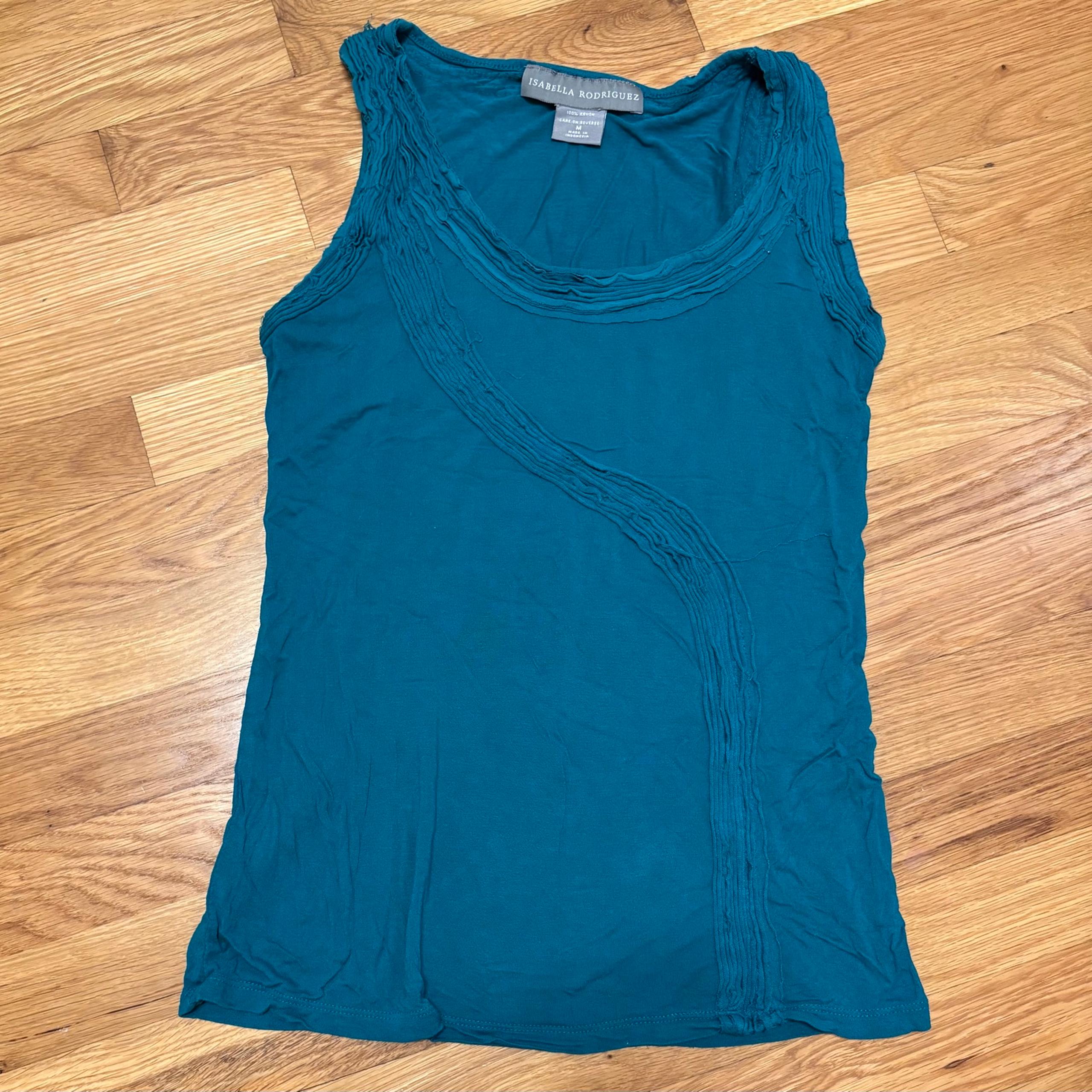 Isabella Rodriguez women’s sleeveless tank dark turquoise green size medium