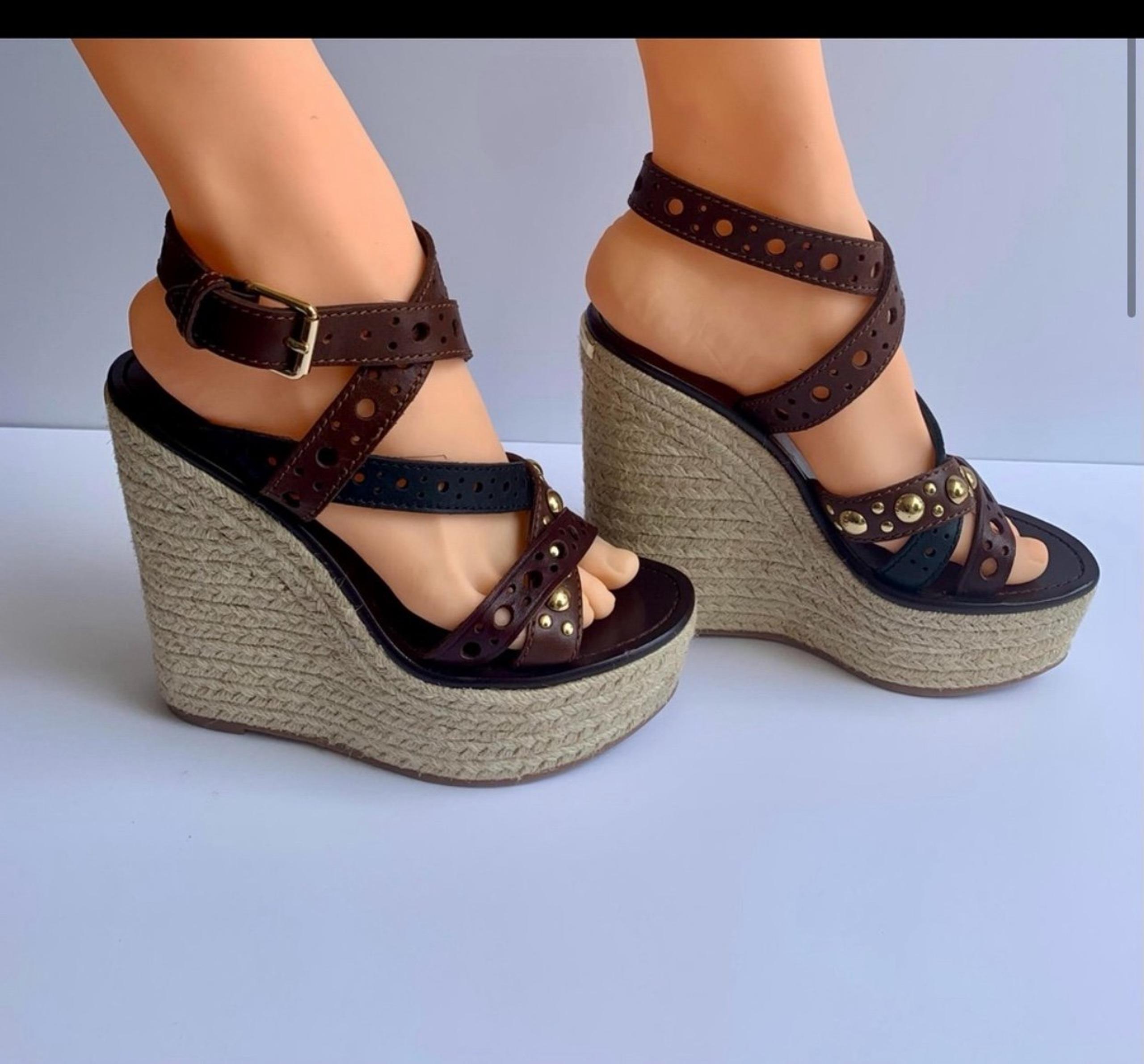 Burberry Espadrille Platform Wedge Heel
