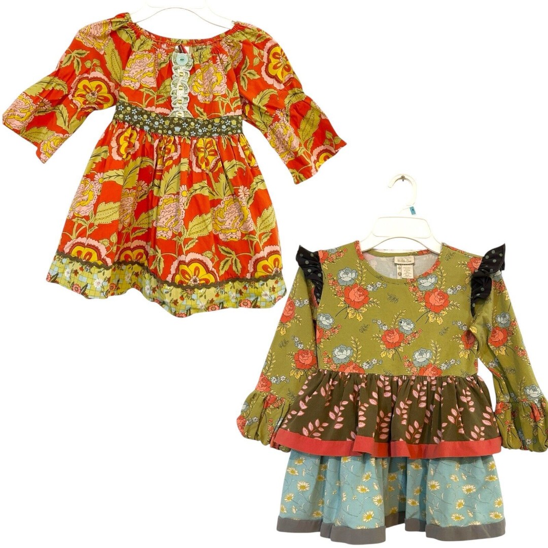 Matilda Jane Girls Set Of 2 Tops Sz 8 Serendipity Fiona Floral & Secret Fields