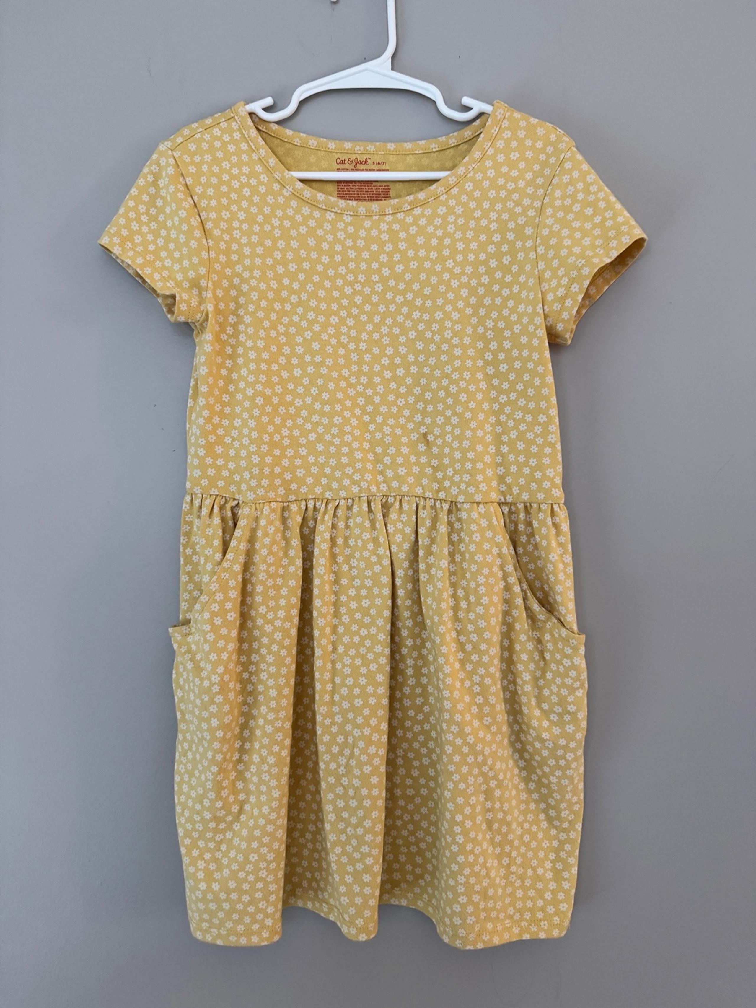 Cat & Jack Yellow Daisy Dress – Size Small (6/7)