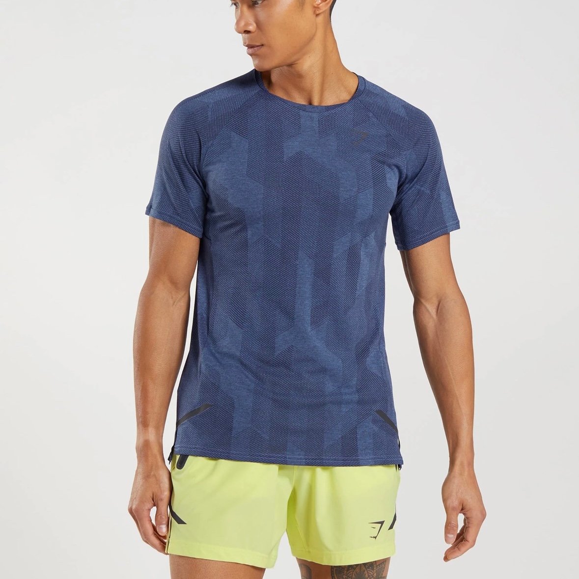 NWT! Gymshark Apex Men’s 3XL T-Shirt Onyx Grey/Court Blue A1A8U-GBH5