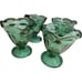 Vintage Anchor Hocking Emerald Green Glass Tulip Cups Ice Cream Sundae