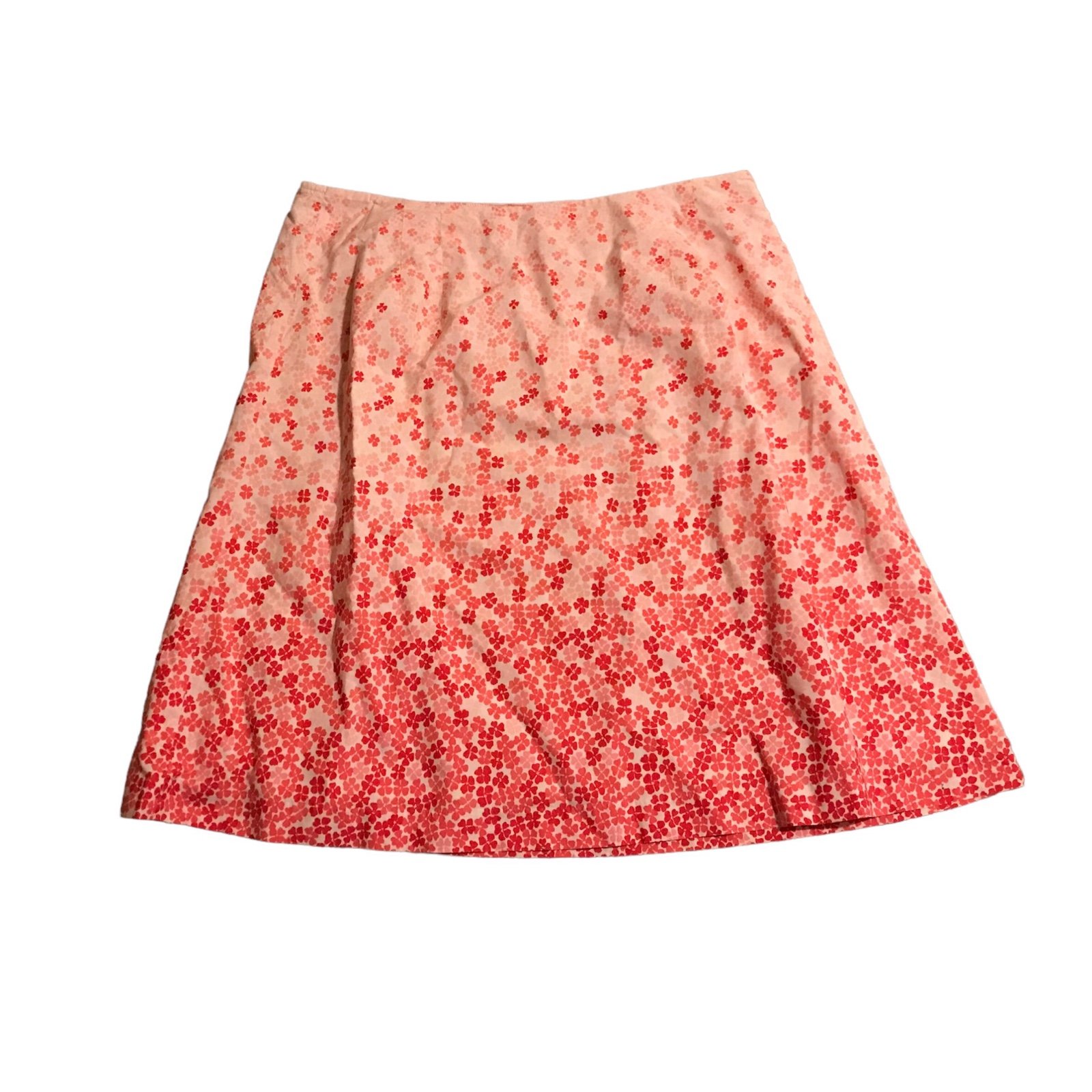 Talbots Pink Floral A Line Gradient Color Spring Skirt