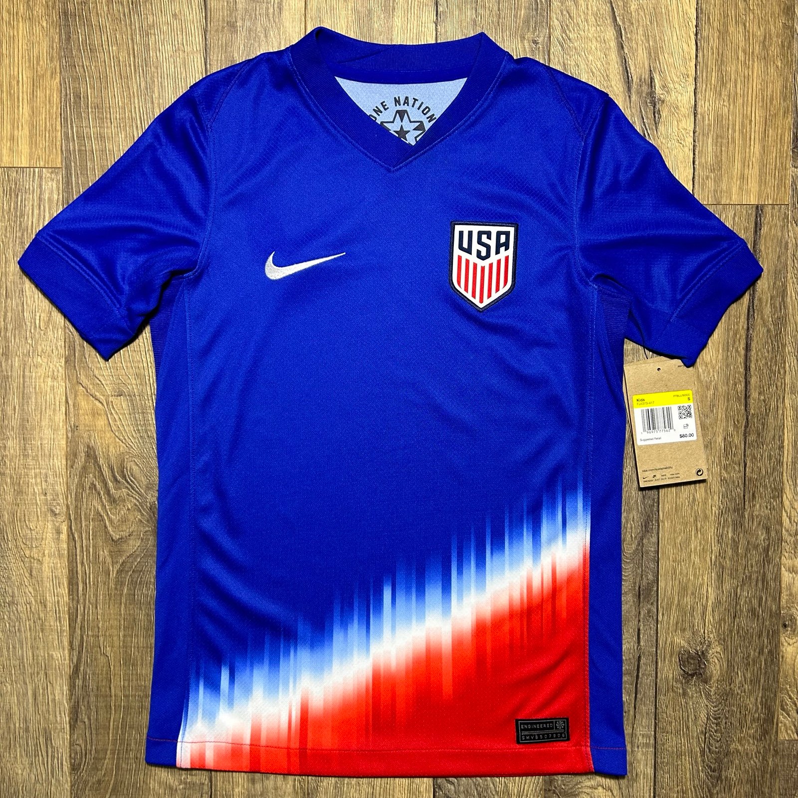 Nike USA National Team 2024 Away Soccer Jersey USMNT Youth Kids Small NWT 80