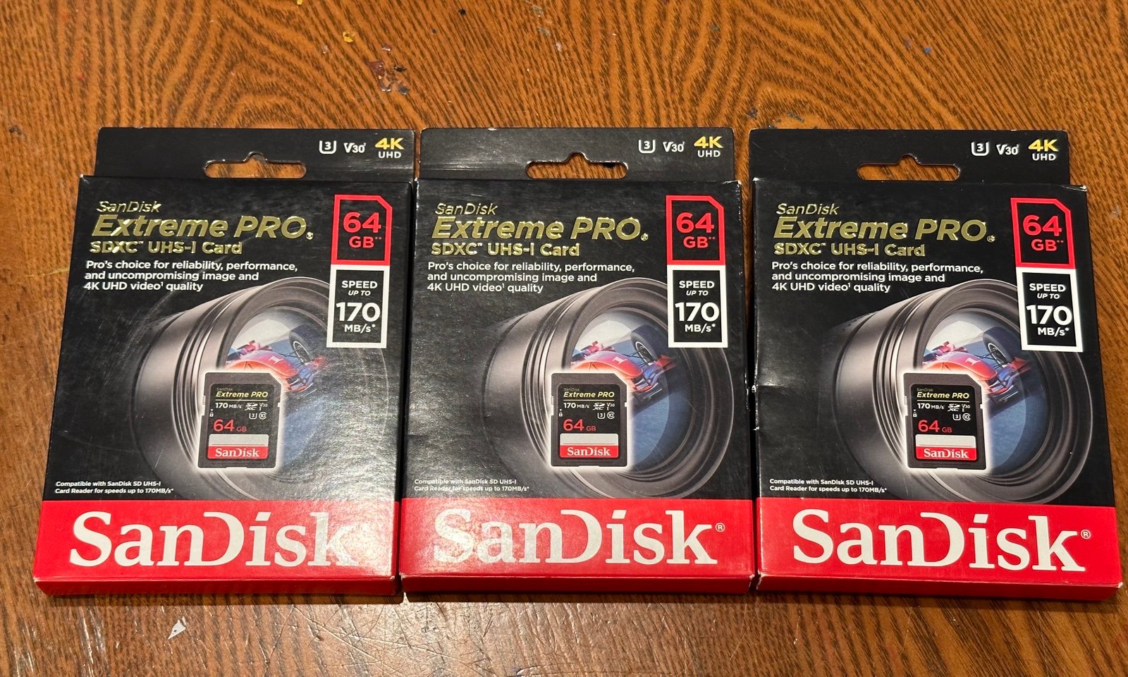 SanDisk 64GB Extreme PRO SDXC UHS-I Card - C10, U3, V30, 4K UHD, SD Card - SDSDX