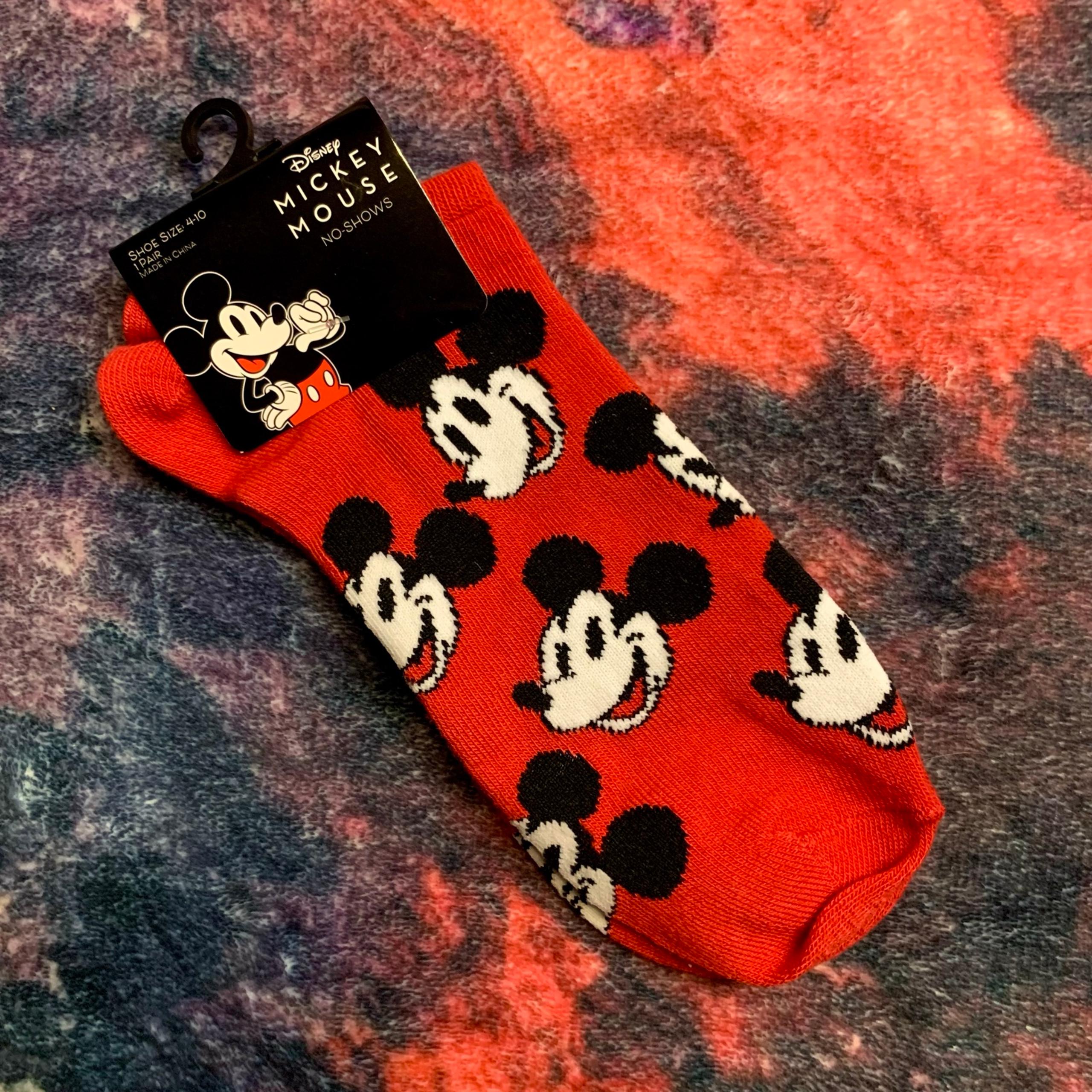 Red Mickey Mouse No Show Socks - NWT