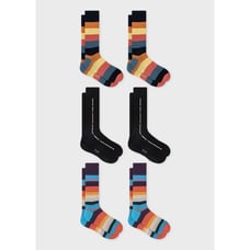 NWT 175 Paul Smith striped socks 6-pair gift set. Made in Italy.