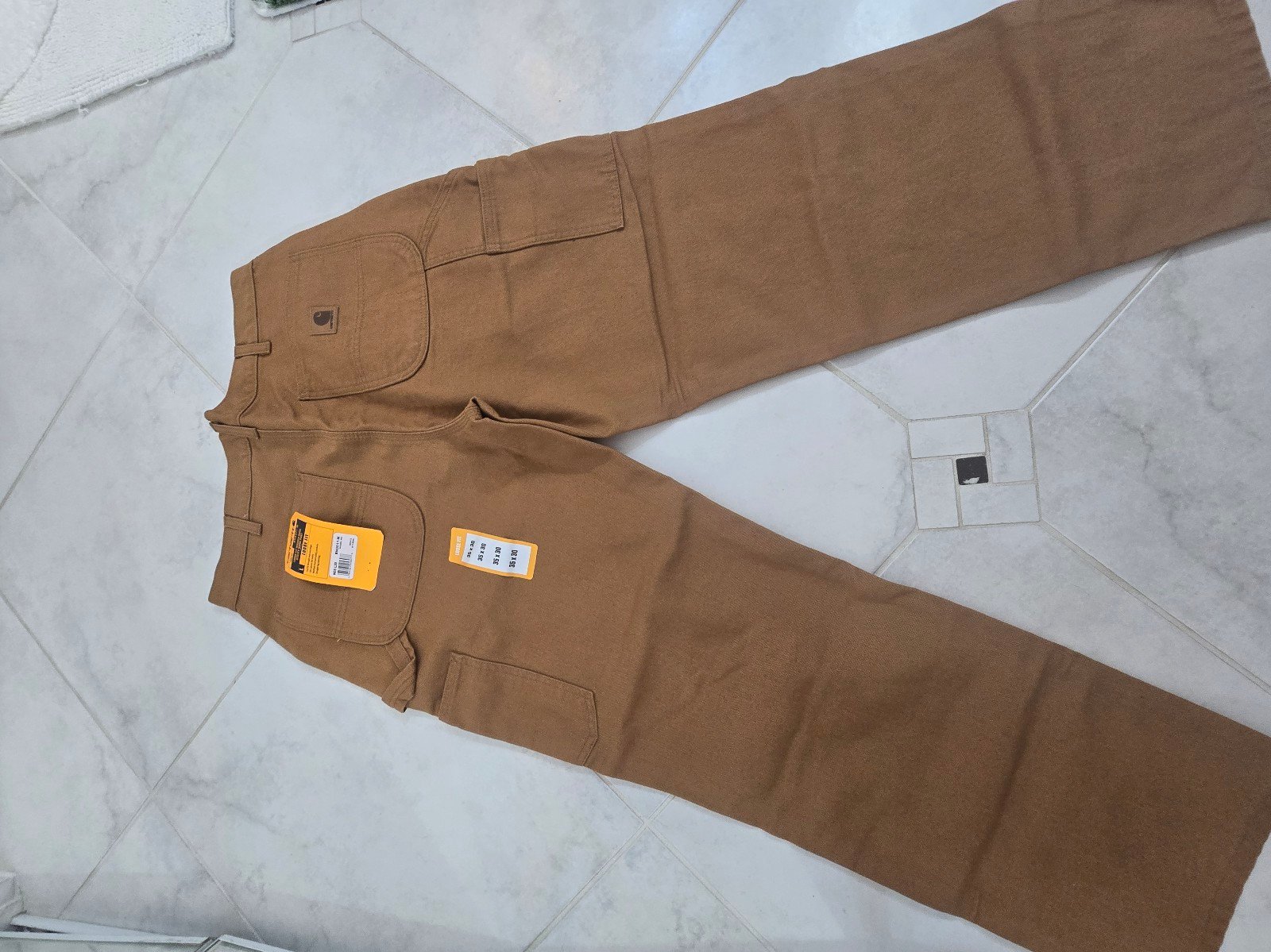 NWT Carhartt Men’s Rugged Flex Relaxed Fit Duck Utility Work Pants Brown 35×30