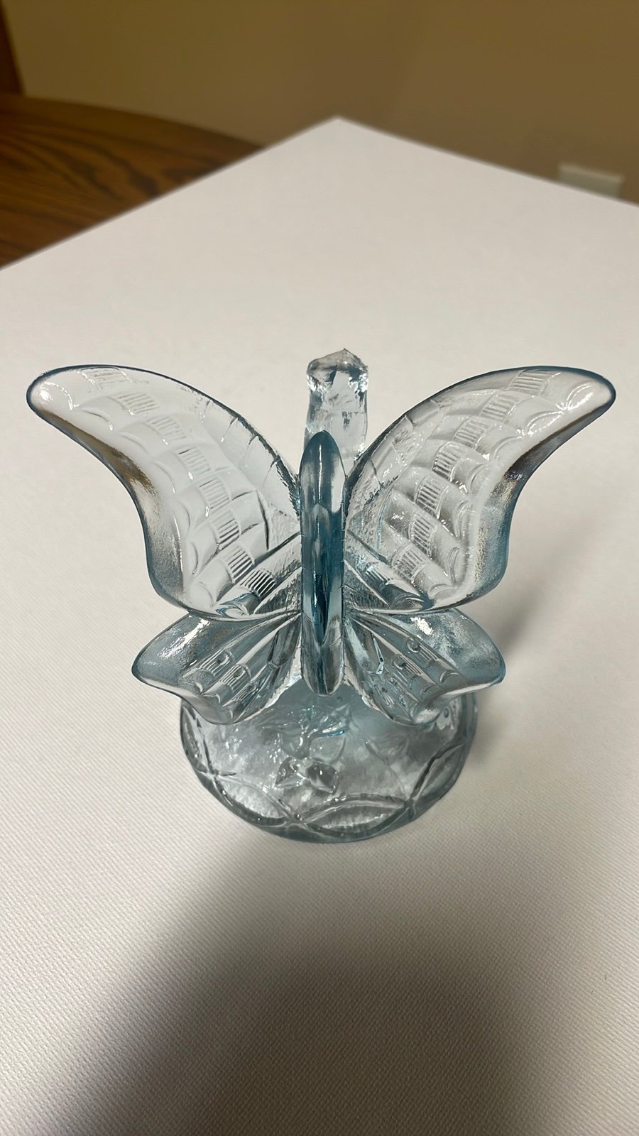 Fenton Blue Butterfly On Branch Ring Holder Art Glass